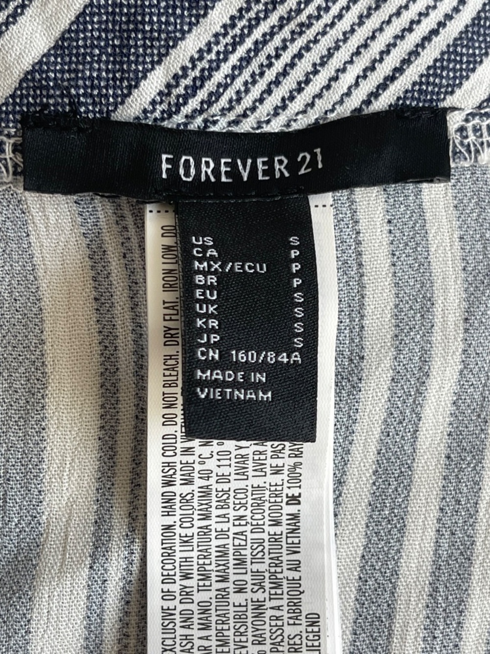 Forever 21 Striped Wrap Tie Front Crop Top NWT S - Picture 8 of 9